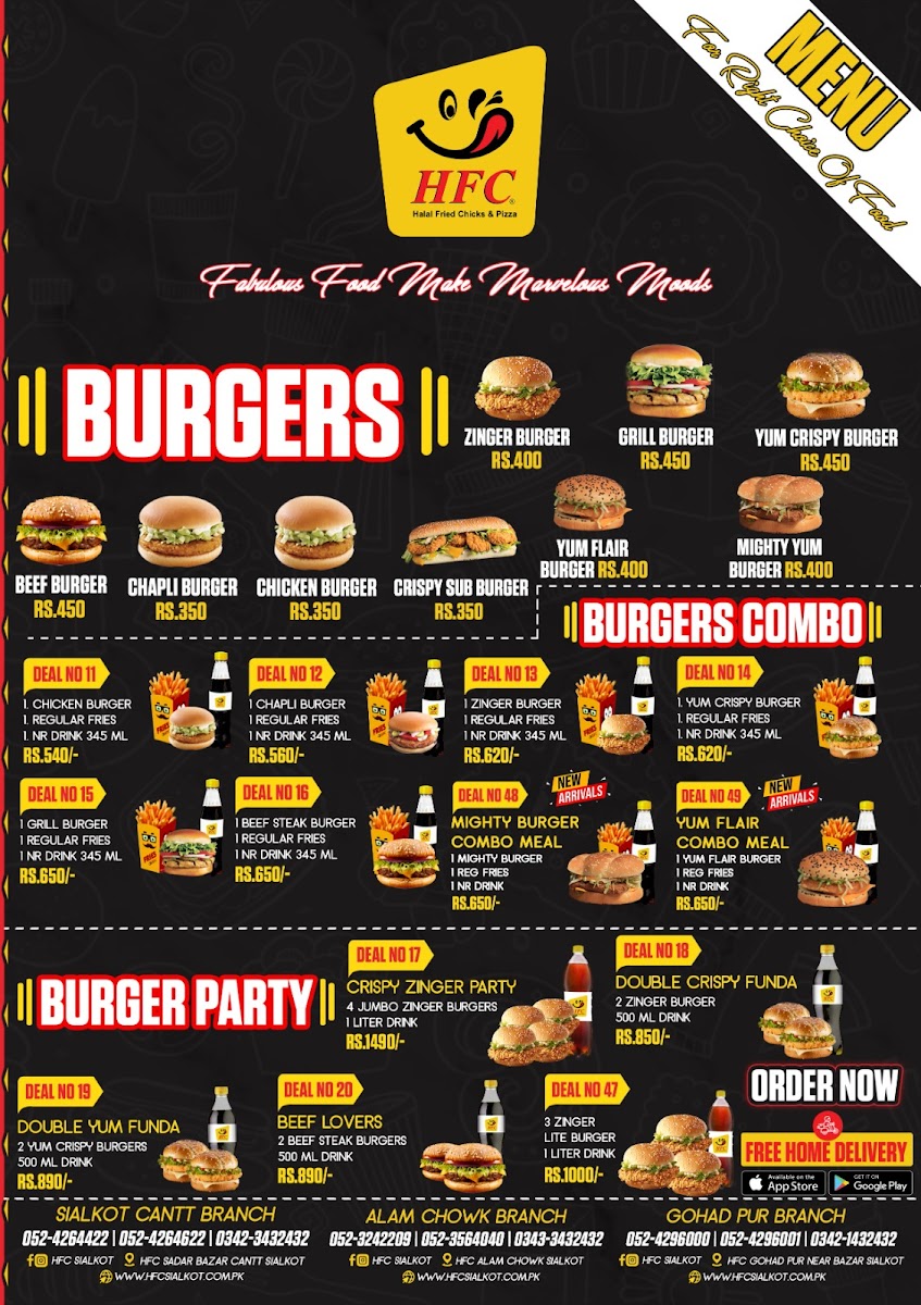 Menu Hfc,alam Chowk,sialkot ایچ ایف سی عالم چوک سیالکوٹ-2